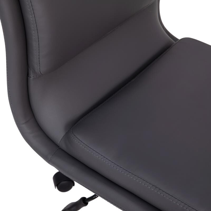 Mid-Back Design Gray LeatherSoft Armless Office Chair with Chrome Metal Base gallery