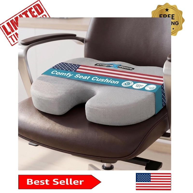 Versatile Memory Foam Seat Cushion - Ideal for Office, Car, and Wheelchair Use