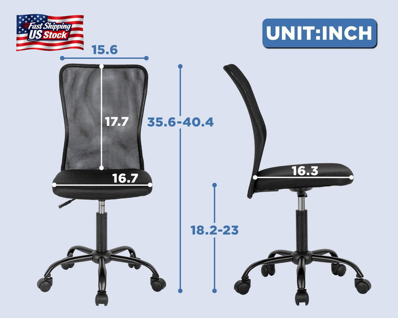 FDW Home Office Chair Mid Back Mesh Desk Chair Armless Computer Ergonomic Task R gallery