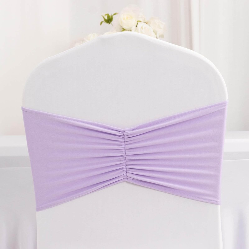 Efavormart 5 Pack Lavender Lilac Wide Ruffled Spandex Chair Sash