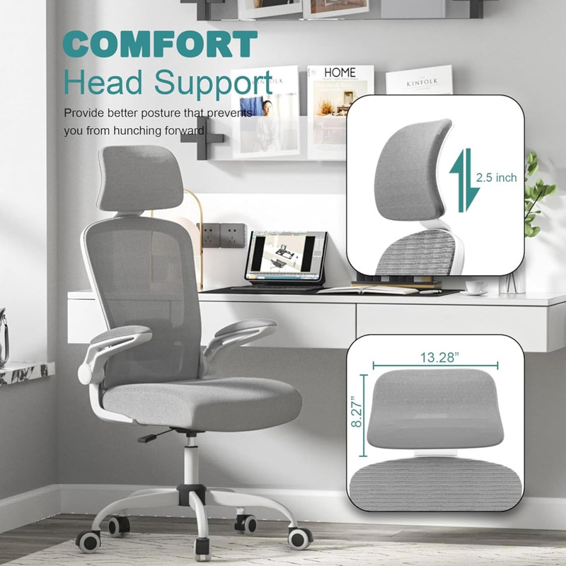Office Chair, High Back Ergonomic Desk Chair with Adjustable Lumbar Support and gallery