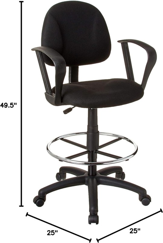 Ergonomic Works Drafting Chair W/ Loop Arms in Black Mid-Back gallery