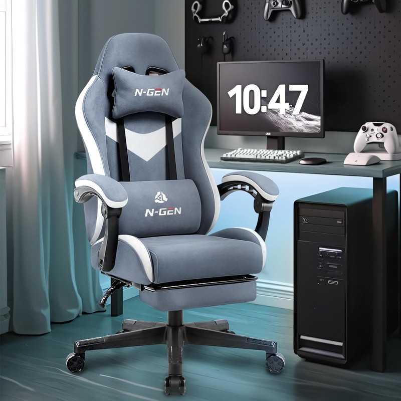 NGEN GAMING Video Gaming Chair with Footrest Lumbar Support for Home Office H... gallery