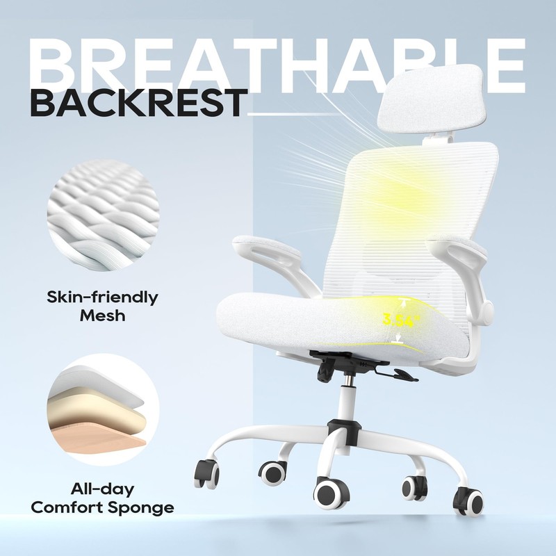 Ergonomic Office Chair for Long Hours, Full-Body Support, Relieve Neck & Back... gallery