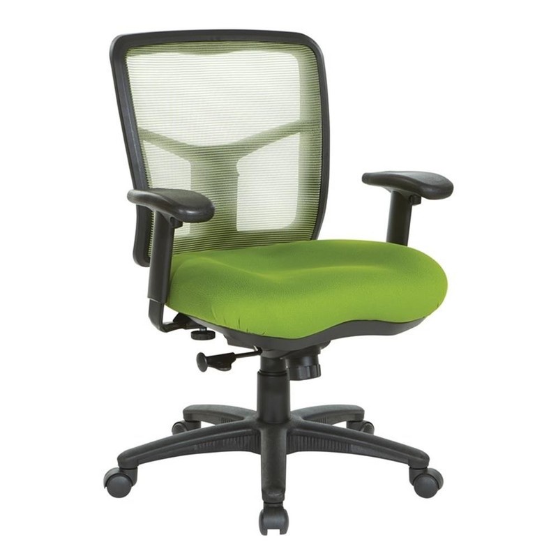 Scranton & Co Green Air Mist Mesh Back Office Chair with Fabric Seat