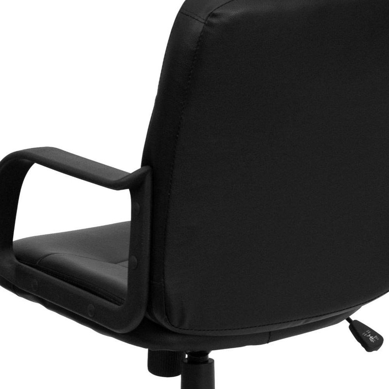 Pemberly Row Mid Back Glove Vinyl Executive Office Chair in Black