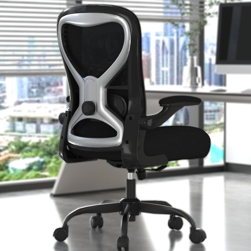 Office Desk Chair with Ergonomic Lumbar Support, Extra-Thick Seat Cushion, Fl…