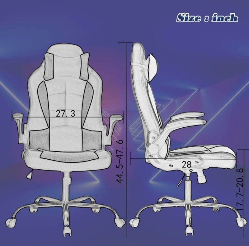 BestOffice Gaming Chair Adjustable For Back Comfort Plus Arm And Head Rests gallery