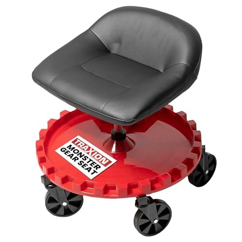2-230 Monster Rolling Padded Mechanic Stool Seat Garage Shop Roller Work gallery