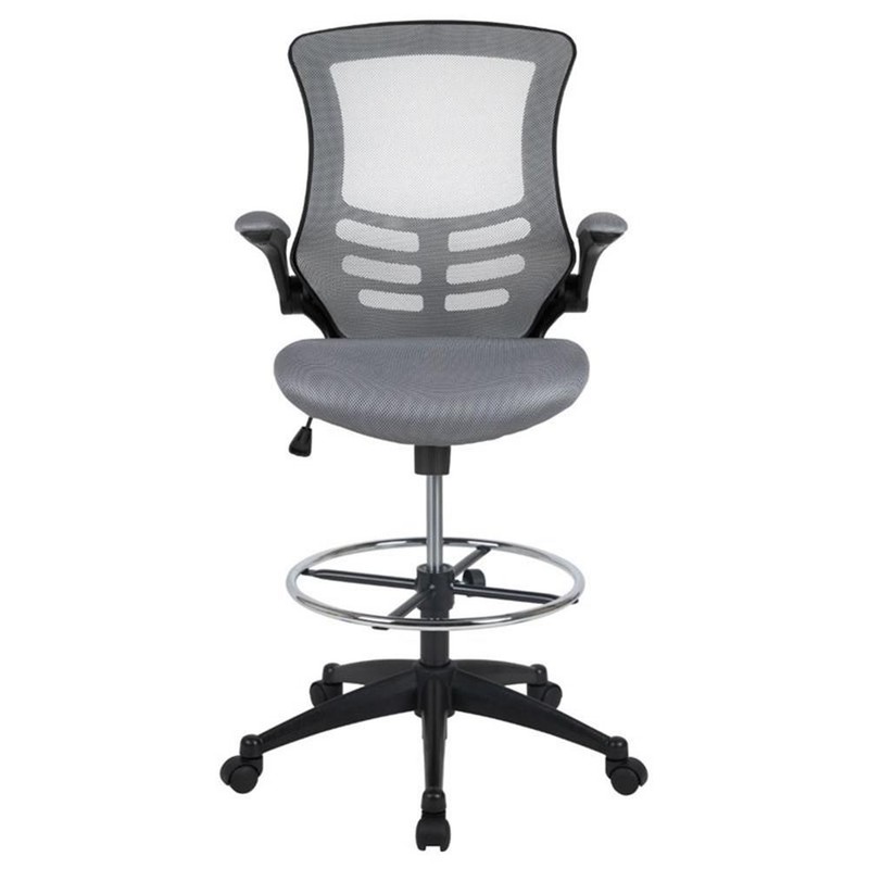 Flash Furniture Mid Back Mesh Drafting Stool in Dark Gray gallery