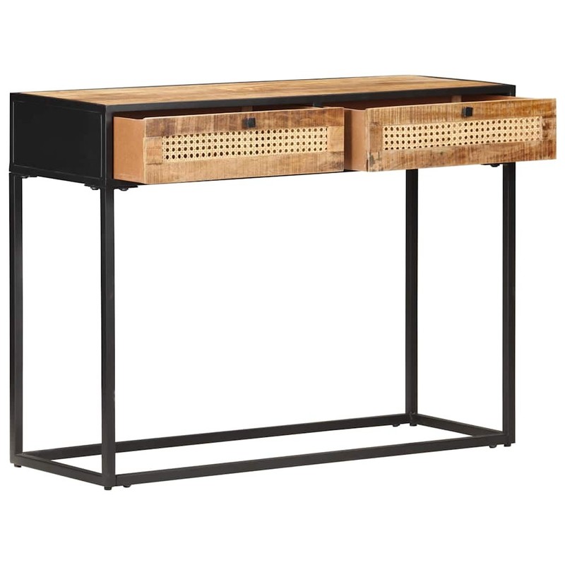 Rough Wood Mango Sideboard Natural Cane Side Storage Console Cabinet vidaXL