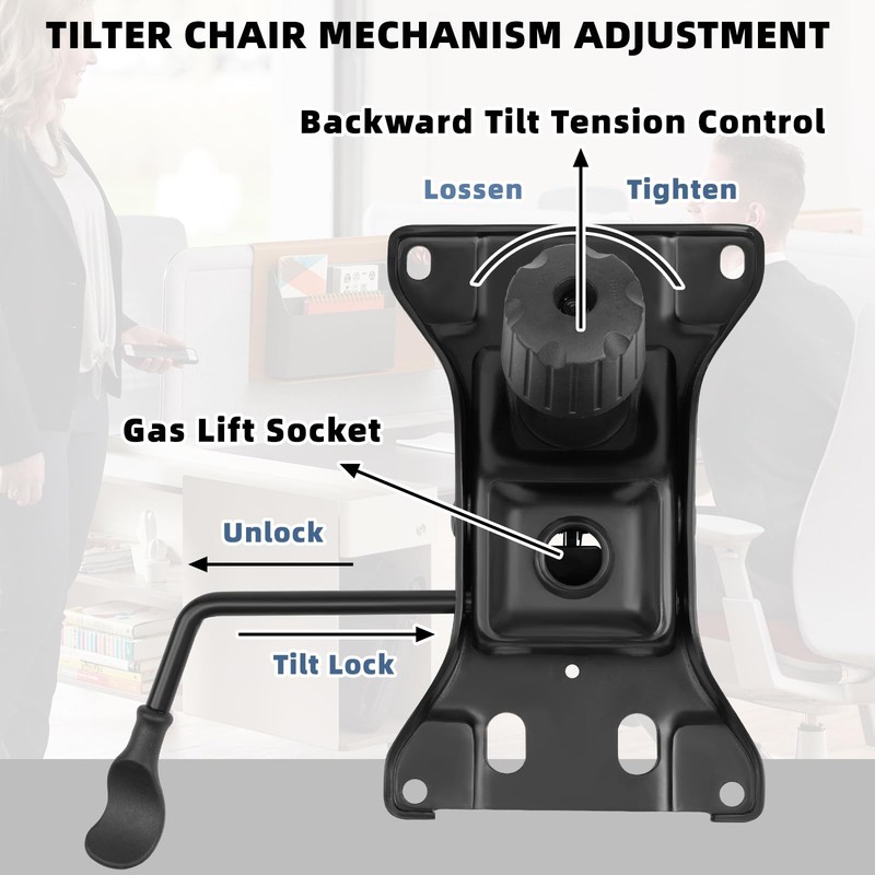 500Lbs Office Chair Replacement Parts, w/ 6'' x 10.2" Mounting Holes Chair Ba... gallery