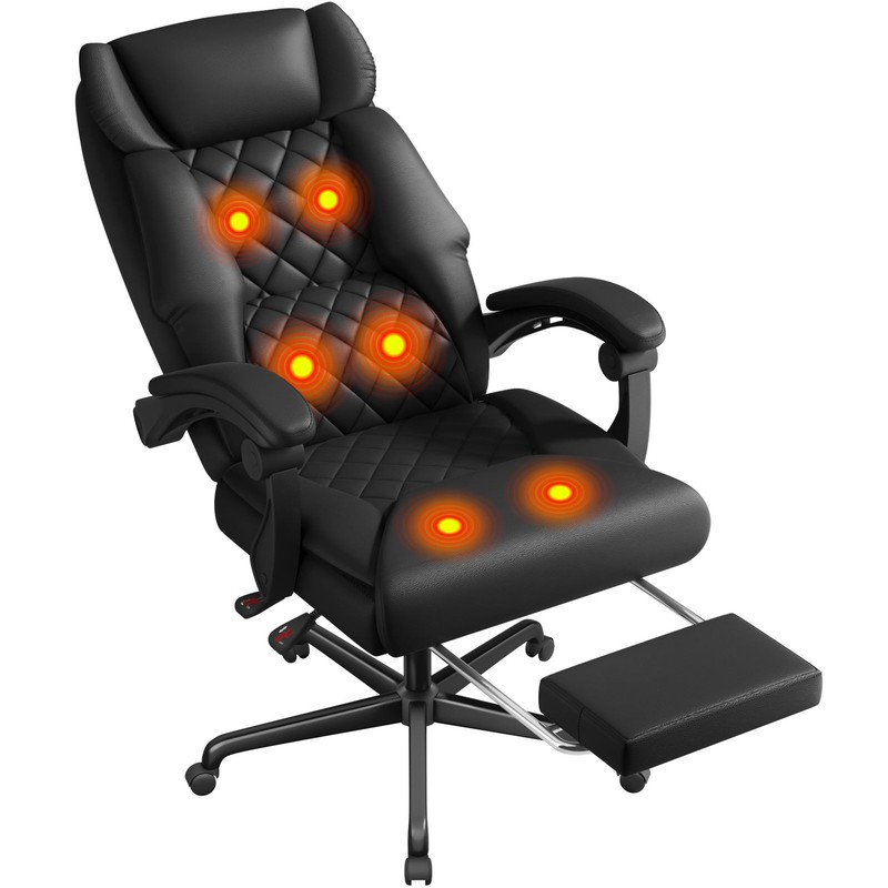 Massage Office Chair with Heat & 6 Vibration Points, 400LBS Big and Tall Offi...