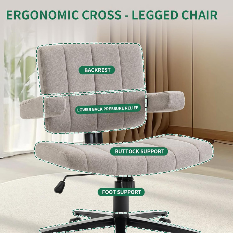 Vigosit Ergonomic Criss Cross Office Chair - Adjustable Desk Chair with Wide Arm gallery