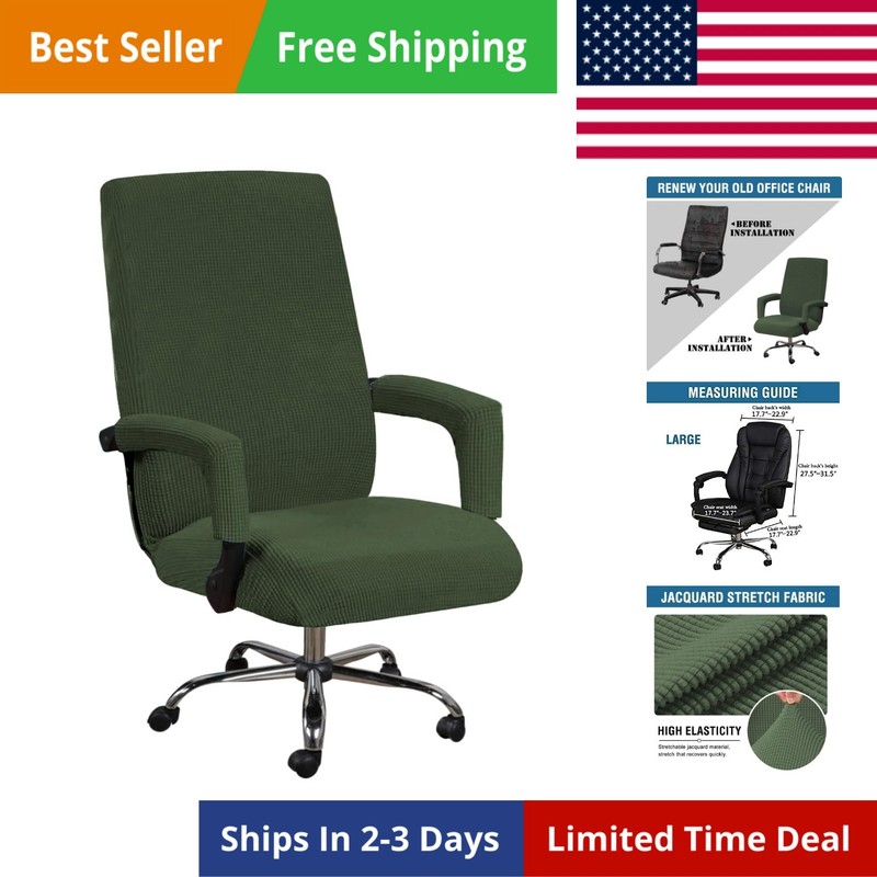 Computer Office Chair Cover - Stretchable Universal Desk Task Chair Covers St...