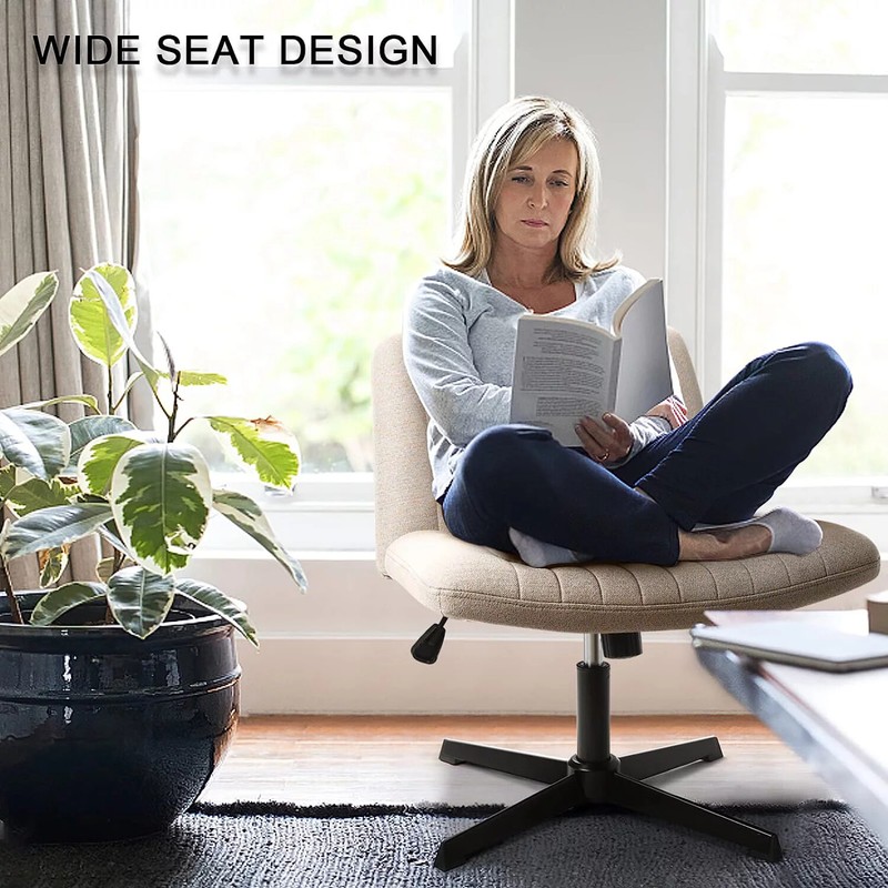 Armless Criss Cross Chair Comfy Office Chair Home Office Desk Chair No Wheels gallery