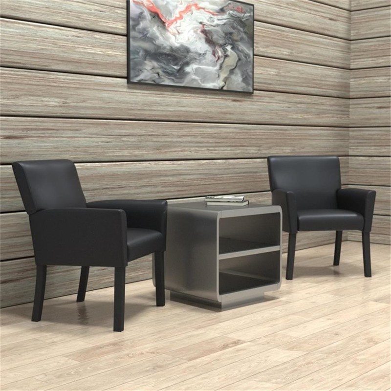 Scranton & Co Executive Box Arm Chair with Caressoft Upholstery & Mahogany Base gallery