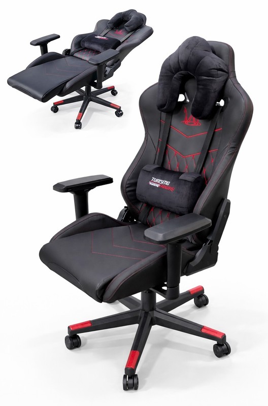Turismo Racing Modena Gaming Chair Red Black Ergonomic Recliner Office Seat