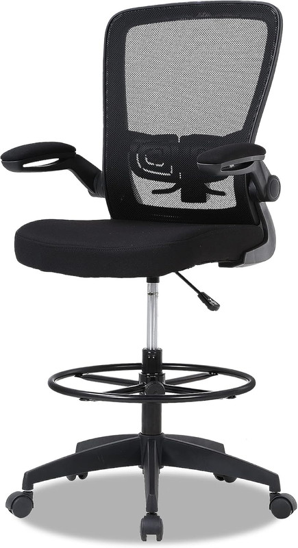 Drafting Chair Tall Office Chair Mid-Back Mesh Ergonomic Computer Chair High Adj