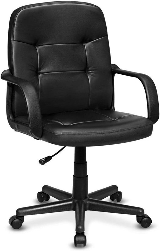 Ergonomic Mid Back Executive Office Chair with Arms & Swivel Wheels