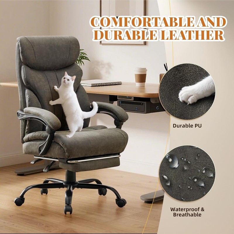 Big and Tall Office Chairs with Foot Rest,500LBS Wide Ergonomic Gaming Chair gallery
