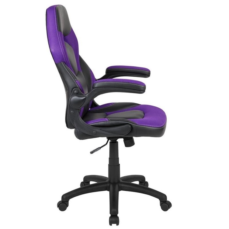 Flash Furniture X10 Plastic Gaming Chair with Flip-Up Arms in Purple/Black gallery