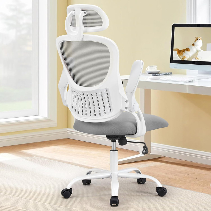 Home Office Desk Chair, Ergonomic High-Back Mesh Rolling Work Computer Chairs wi