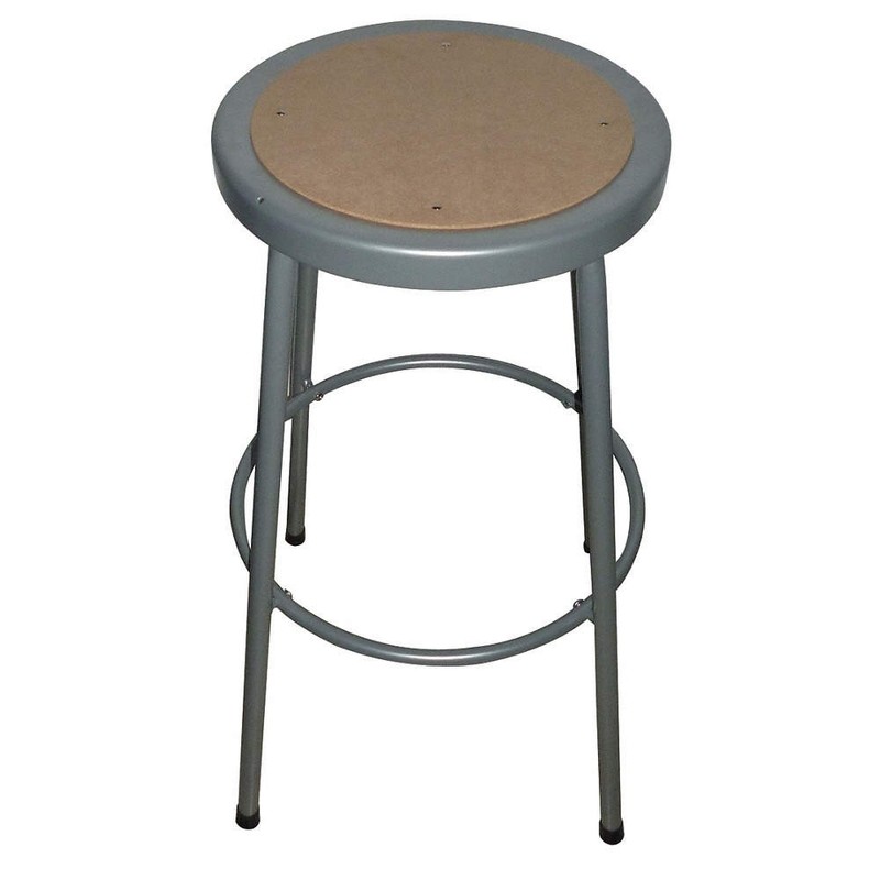 GRAINGER APPROVED 44N707 Round Stool,4 Legs,Gray,30"H 44N707