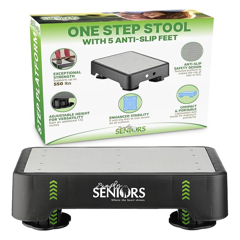 Small Step Stools for Adults – Grey Mobility Aid 16x12x4, Gray
