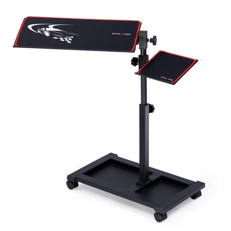 Adjustable Racing Standing Keyboard and Mouse Tray Rolling with Wheels for Ga…