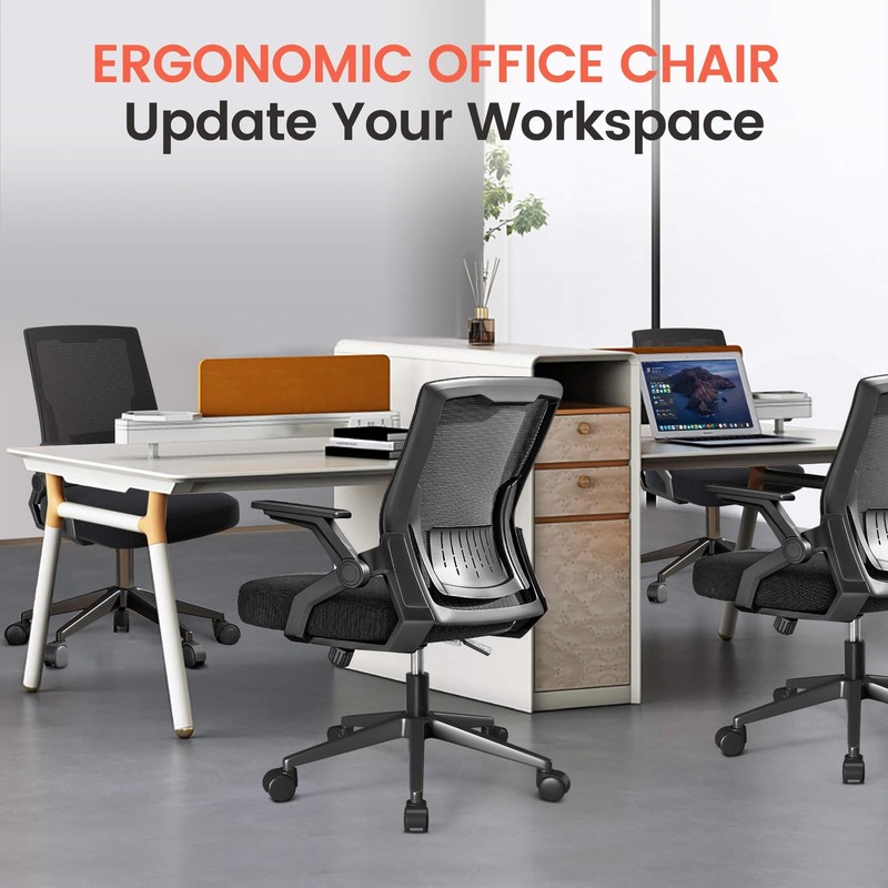 Ergonomic Office Chair with Flip-up Armrests Executive Computer Chair for Hom... gallery