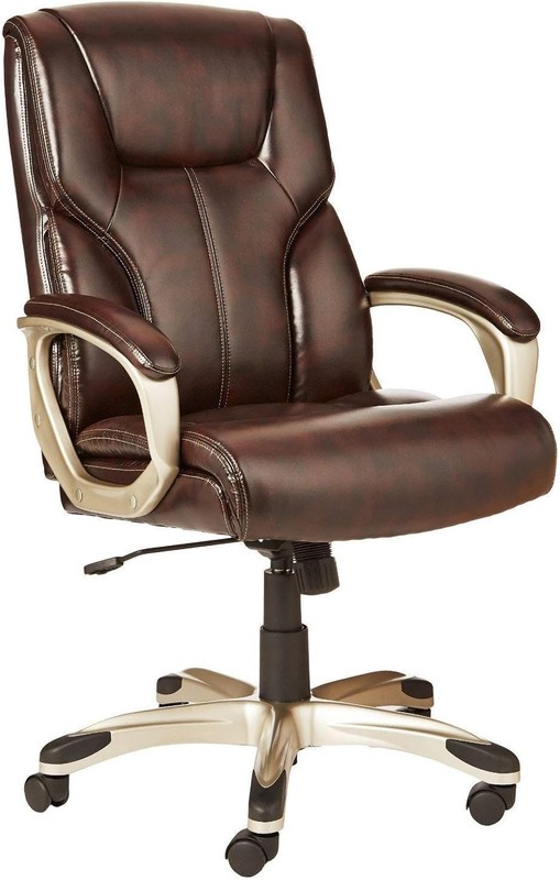 Amazon Basics Executive High Back Office Chair Brown Gold Adjustable