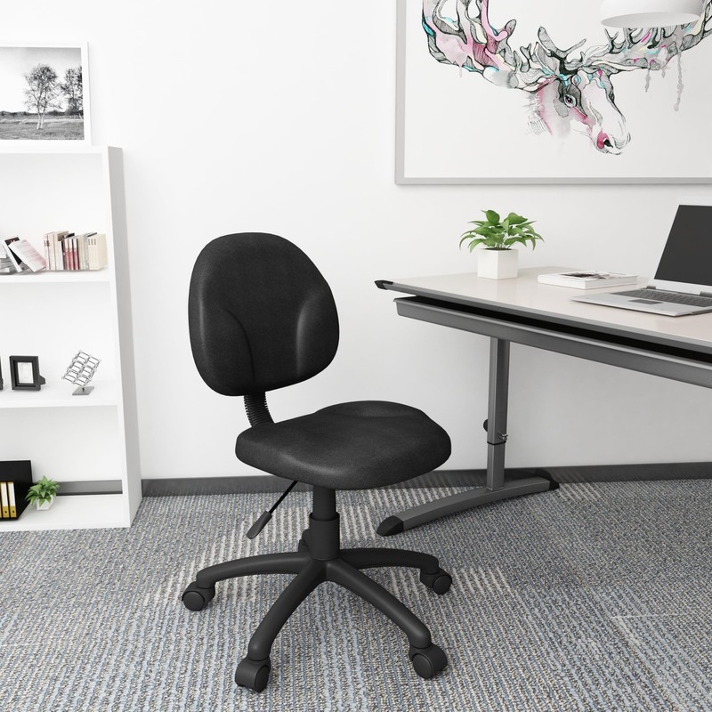 Dimond Task Chair Without Arms in Black, mid-Back (B9090-BK) gallery