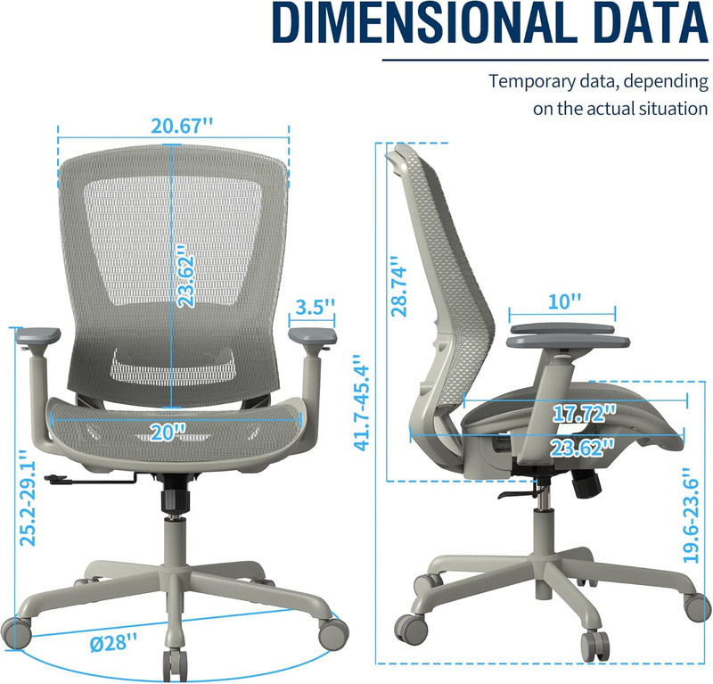 Mesh Office Chair,Ergonomic Computer Desk Chair,Sturdy Task Chair- Adjustable Lu gallery