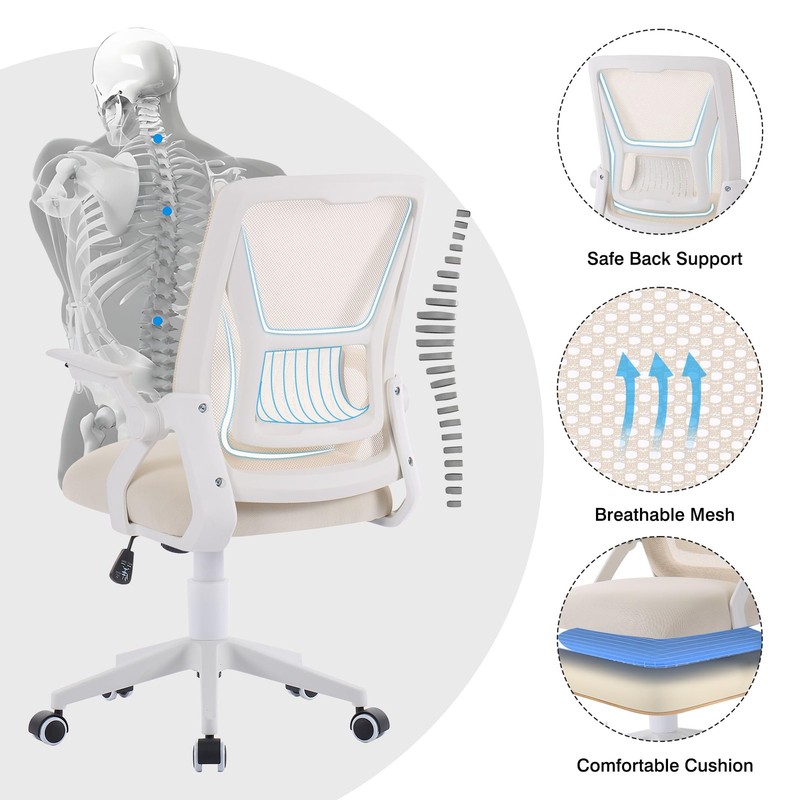 Mid-Back Swivel Ergonomic Office Chair with Adjustable Arms Mesh Lumbar Suppo... gallery