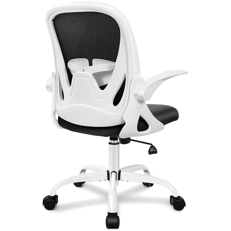 Elite Ergonomic Computer Chair – Adjustable Lumbar Support, Swivel Base, White