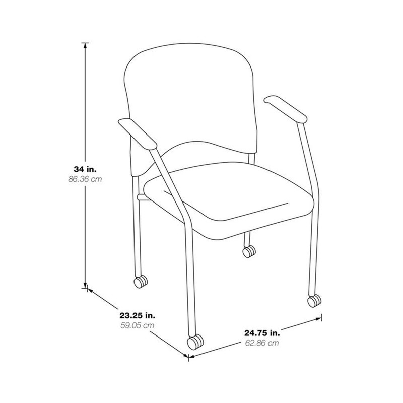 Scranton & Co Titanium Finish Rolling Visitors Chair with Casters in Black gallery