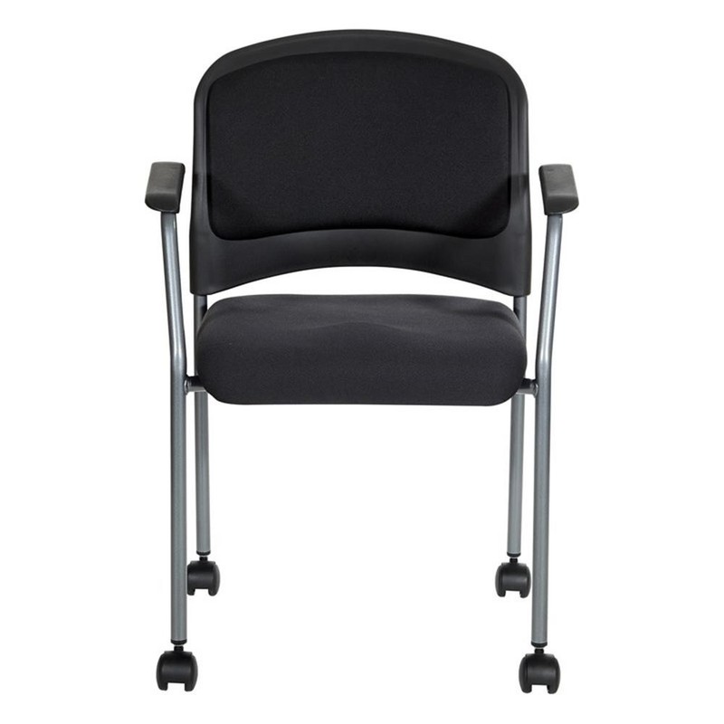 Scranton & Co Titanium Finish Rolling Visitors Chair with Casters in Black gallery