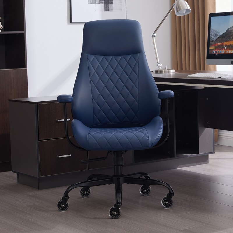 Diamond Quilted PU Leather Office Chair with Premium Durable Construction gallery