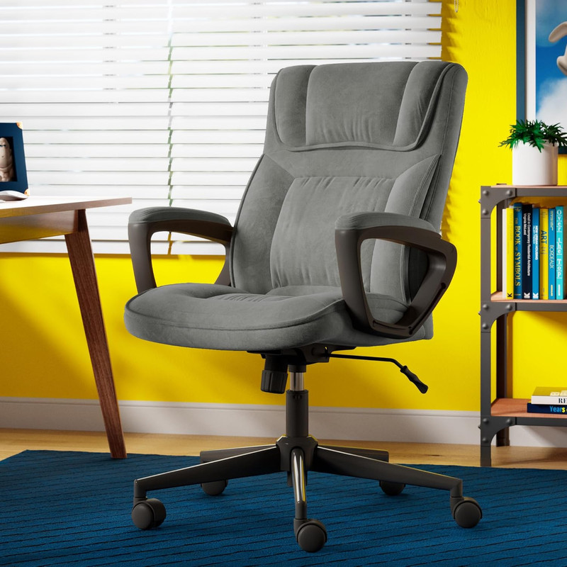 Hannah Executive Home Office Desk Chair, Ergonomic Mid-Back with Lumbar Support, gallery
