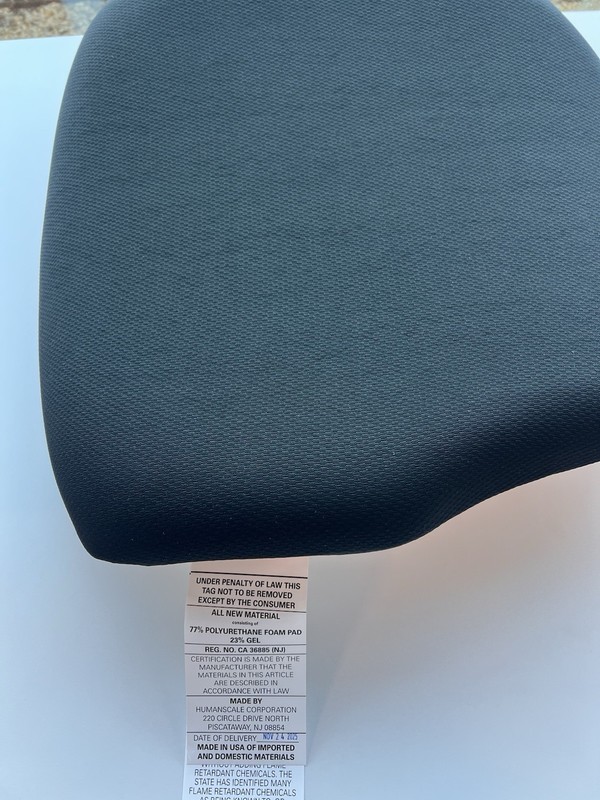 Humanscale Freedom Chair Replacement Seat Cushion Cords 4 Black- Gel Seat- New