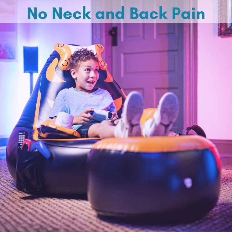Inflatable Gaming Chair for Kids – Supports Up to 300 lbs, Includes Air Pump,... gallery