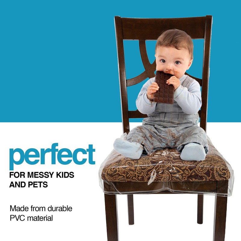 Houseables Plastic Chair Covers, Seat Covers for Dining Chairs, Clear gallery