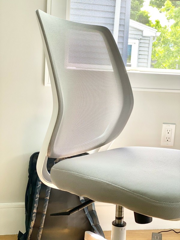 Union & Scale™ Essentials Office Chair, White and Gray/ Included Armrest Set