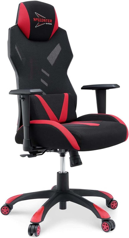 Speedster Ergonomic Gaming Chair – Black and Red Mesh Design