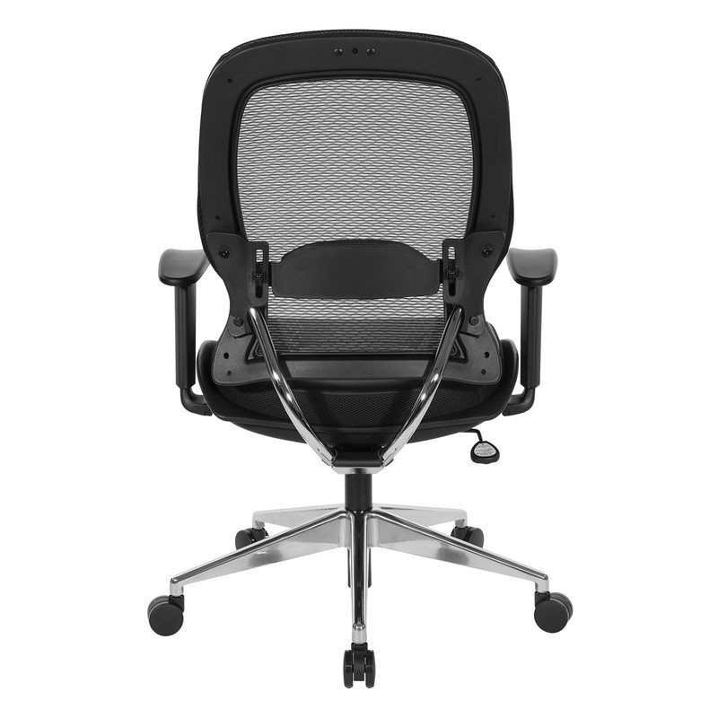 Air Grid Black Back Office Chair with Bonded Leather Seat gallery