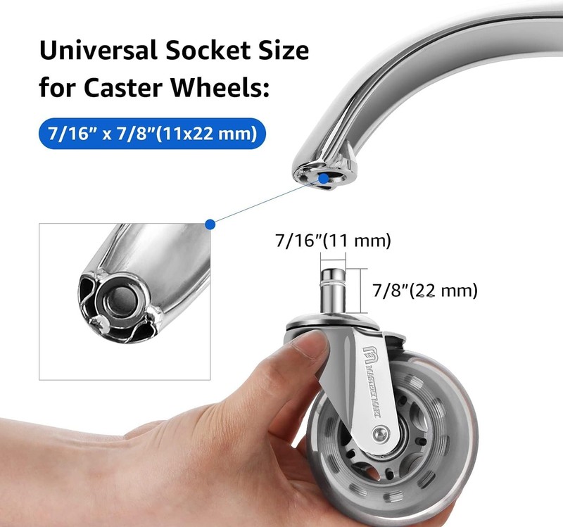 Quality Silver 28-Inch Office Base Replacement with Universal Caster gallery