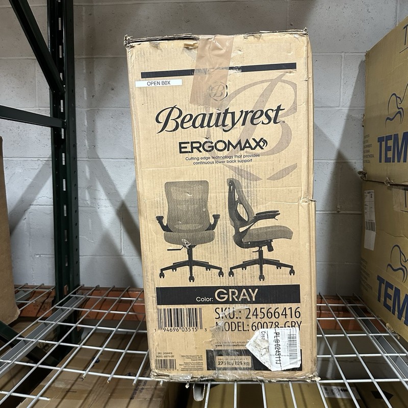 Beautyrest ErgoMax Ergonomic Mesh/Fabric Swivel Task Chair, Gray (60078-Gry) gallery