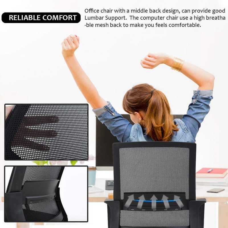 Swivel Rolling Computer Chair Executive Lumbar Support Task Mesh Chair gallery