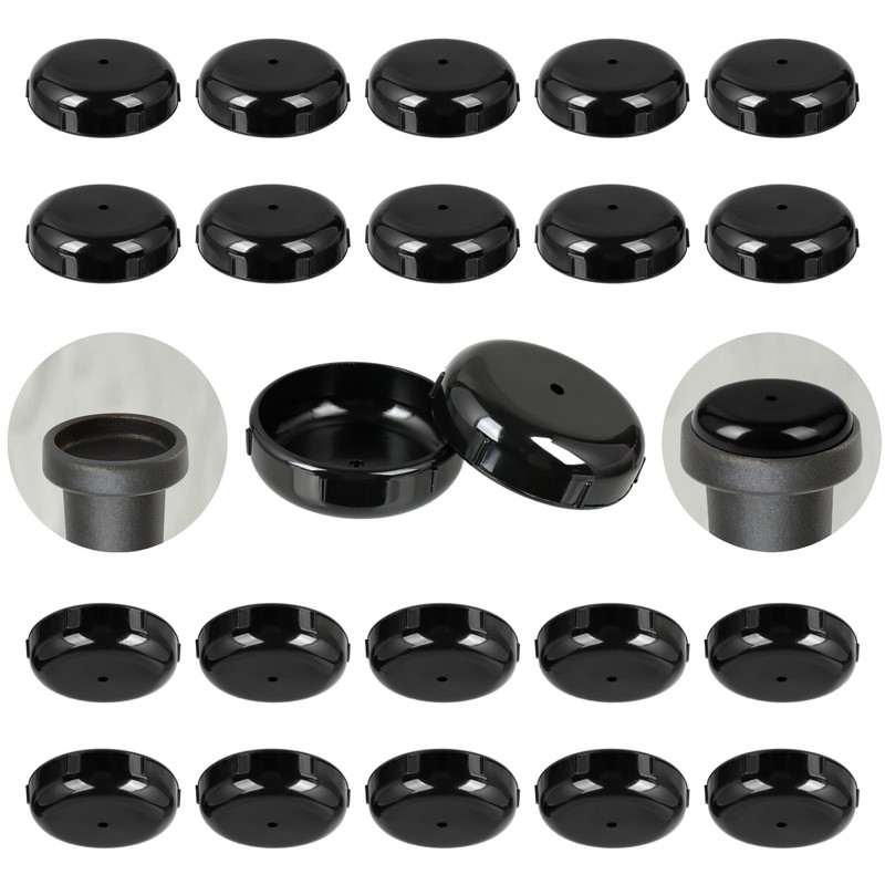 Wrought Iron Patio Furniture Feet Caps – Furnigear 1.5 inch -24 Pack, Black